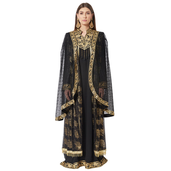 Designer Kaftan Black Wedding Dress - Maxim Creation