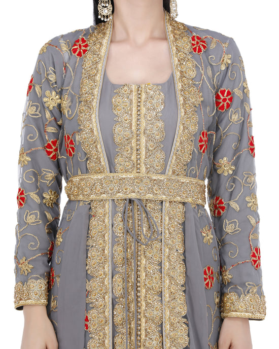 Designer Kaftan Embroidered Ball Gown - Maxim Creation