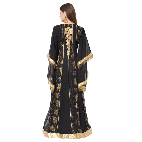 Designer Kaftan Black Wedding Gown - Maxim Creation