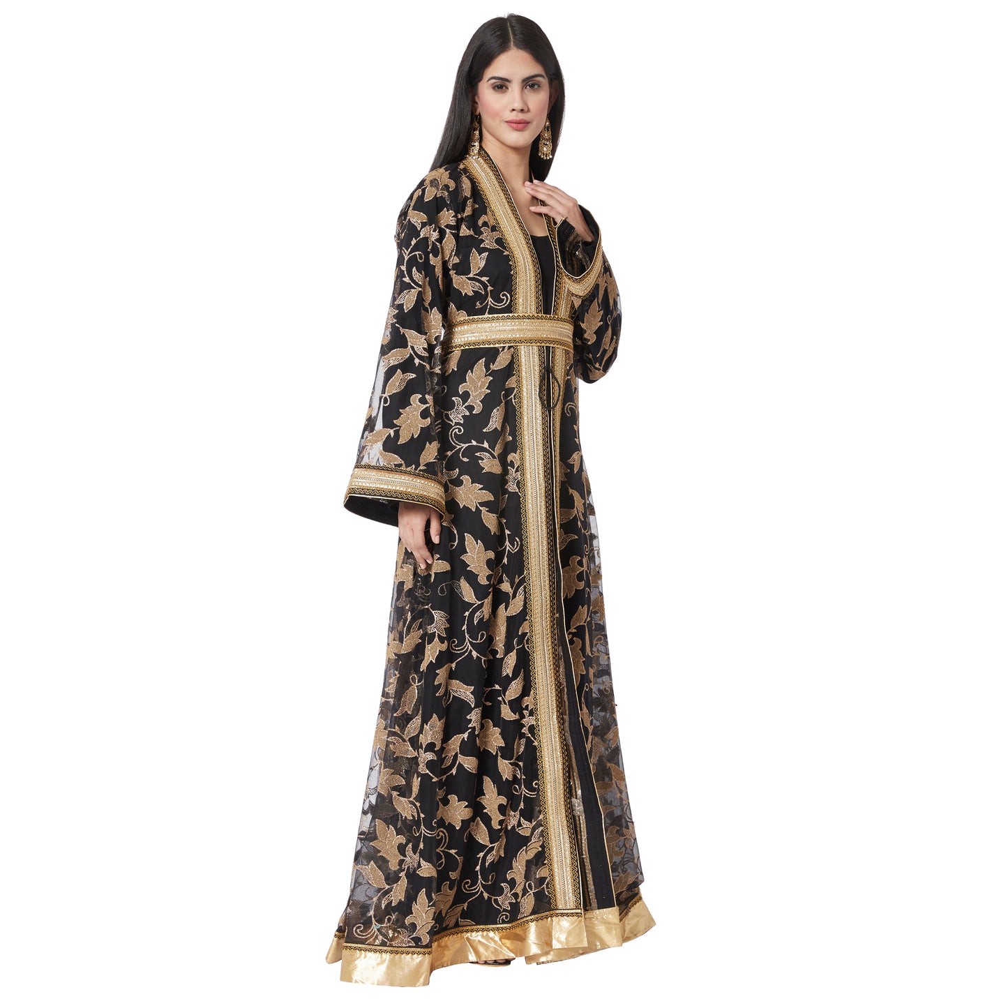 Arabian Thobe Partywear Kaftan Gown Mother + Daughter Combo Set - Maxim Creation