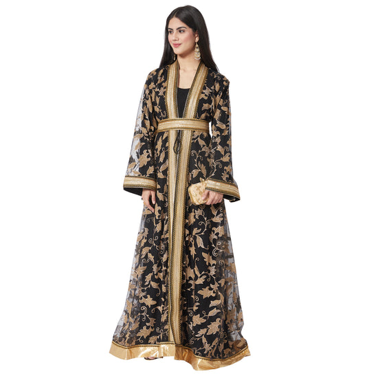 Arabian Thobe Partywear Kaftan Gown Mother + Daughter Combo Set - Maxim Creation