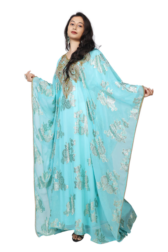 Traditional Wedding Caftan Dress with Crystal Hand Embroidery - Maxim Creation