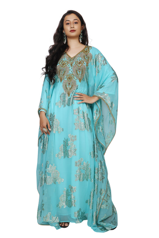 Traditional Wedding Caftan Dress with Crystal Hand Embroidery - Maxim Creation