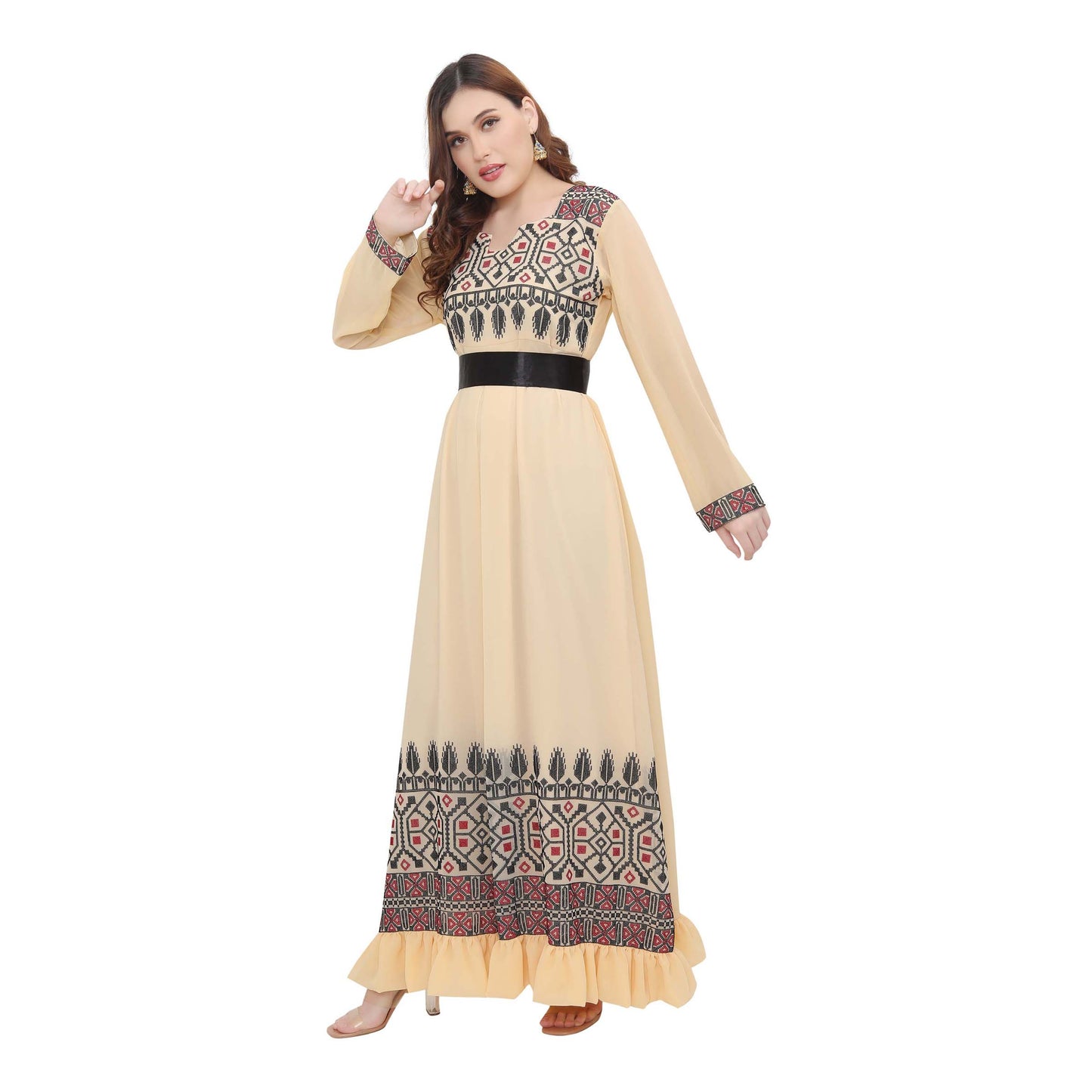 Designer Farasha Evening Henna Tea Party Gown - Maxim Creation