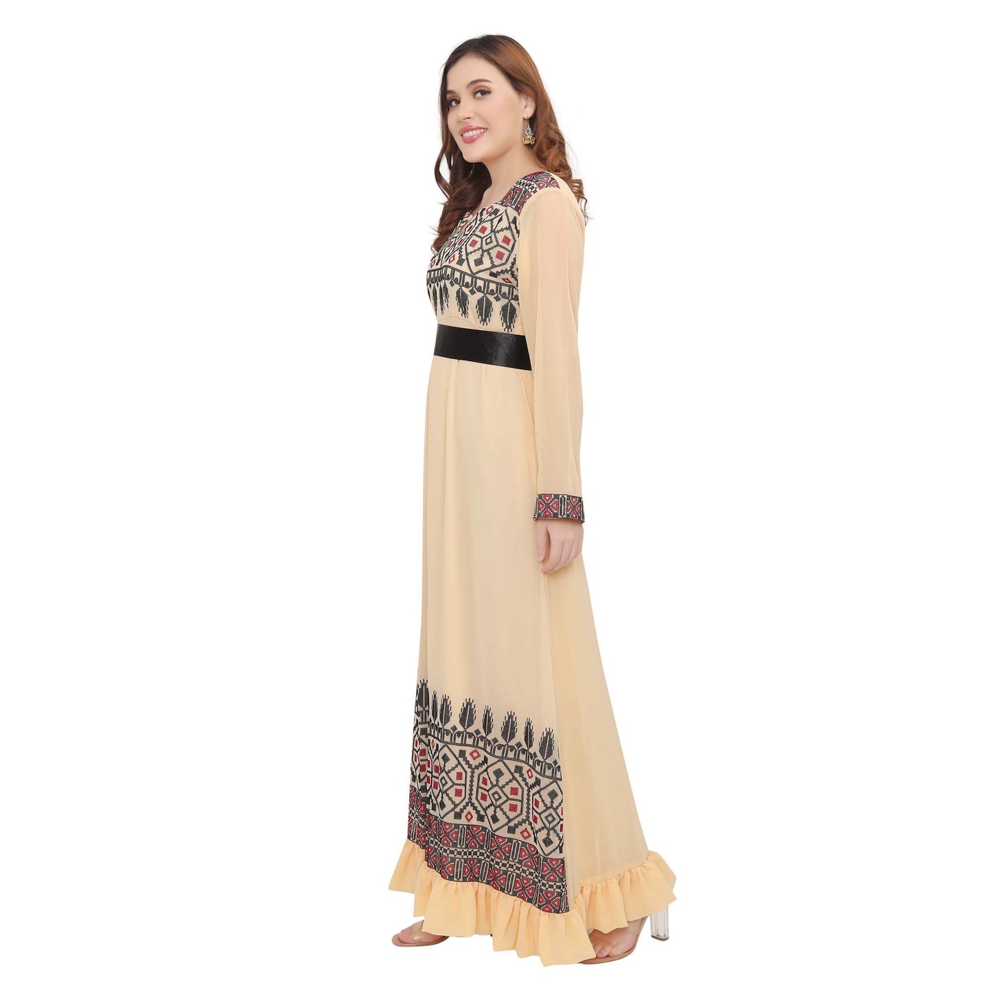 Designer Farasha Evening Henna Tea Party Gown - Maxim Creation