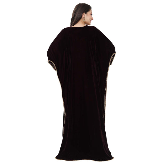 Designer Velvet Kaftan Handwork Party Gown - Maxim Creation