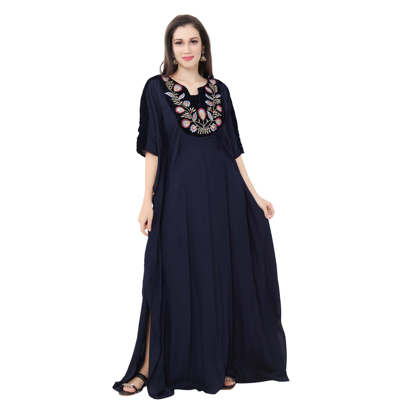 Arabian Maxi Long Kaftan Dress with Embroidery - Maxim Creation