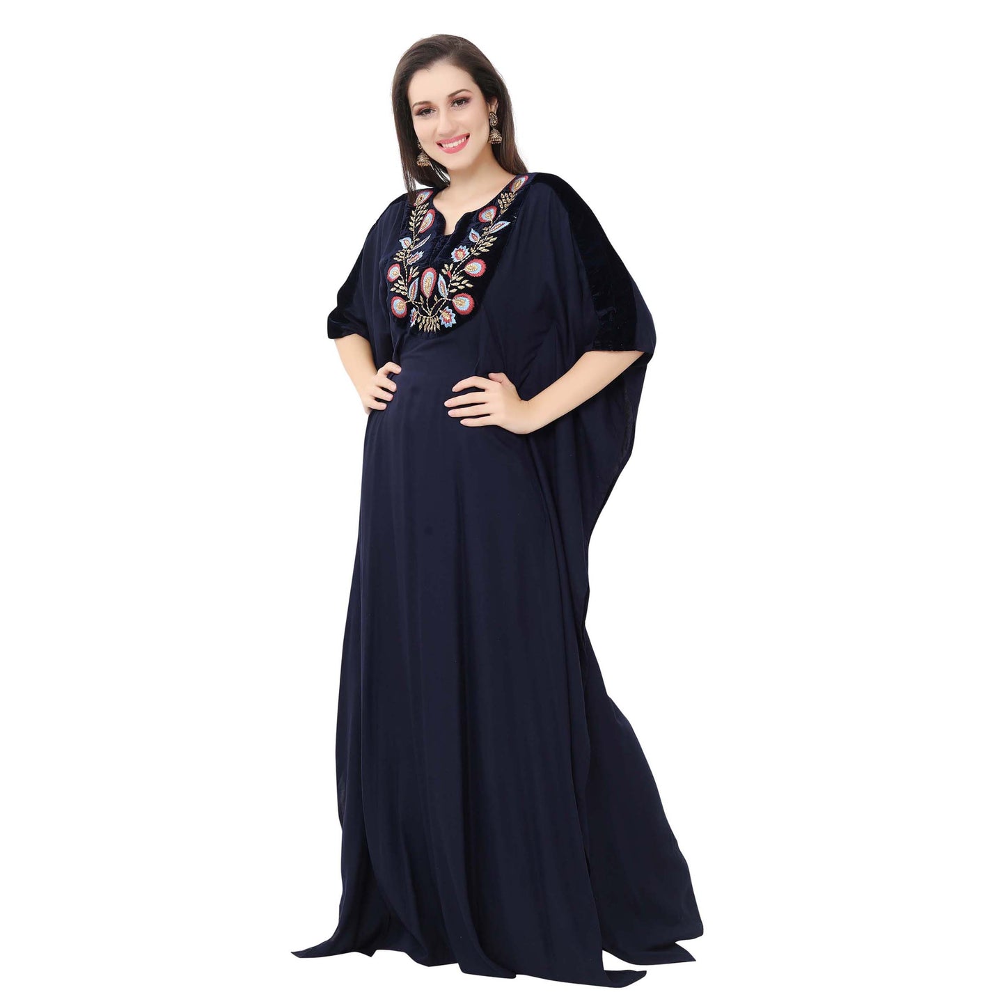 Arabian Maxi Long Kaftan Dress with Embroidery - Maxim Creation