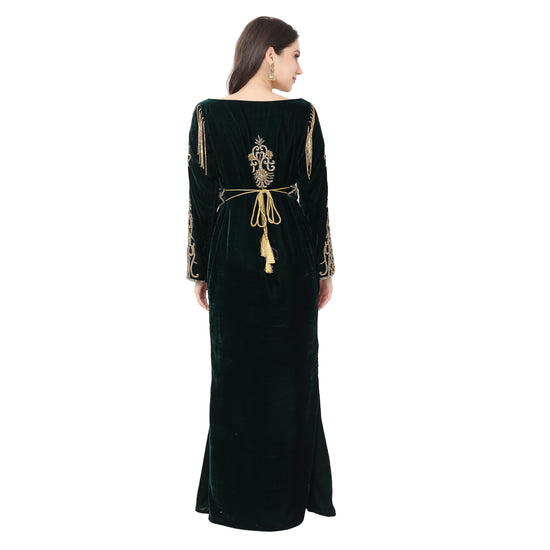 Designer Kaftan Fish Cut Mermaid Gown in Velvet - Maxim Creation