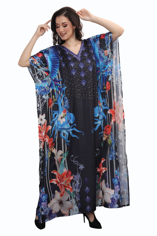 Digital Print Jalabiya Long Maxi Gown - Maxim Creation