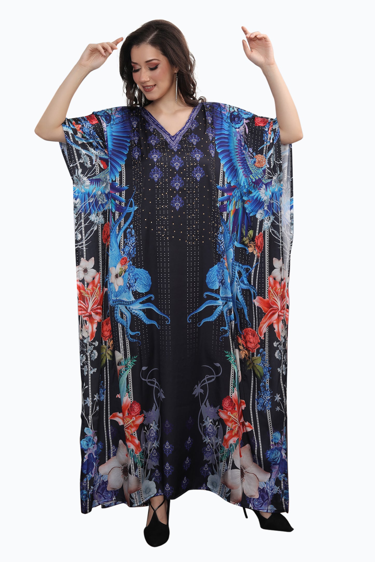 Digital Print Jalabiya Long Maxi Gown - Maxim Creation