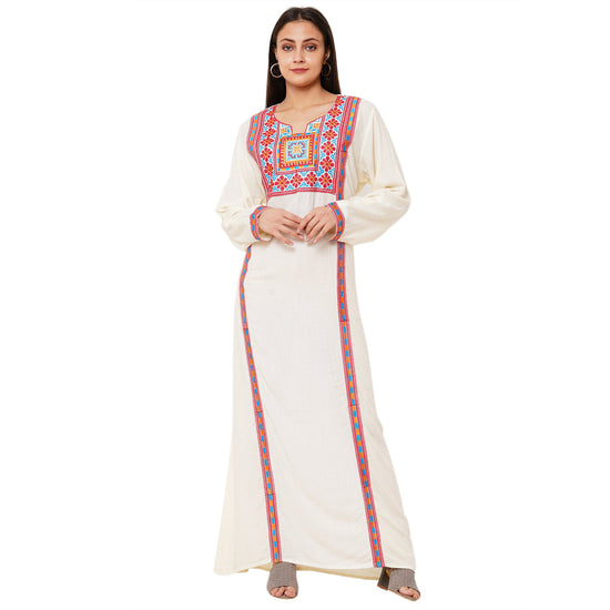 Kaftan Thread Embroidered Maxi - Maxim Creation