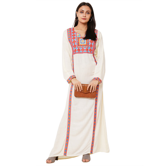 Kaftan Thread Embroidered Maxi - Maxim Creation