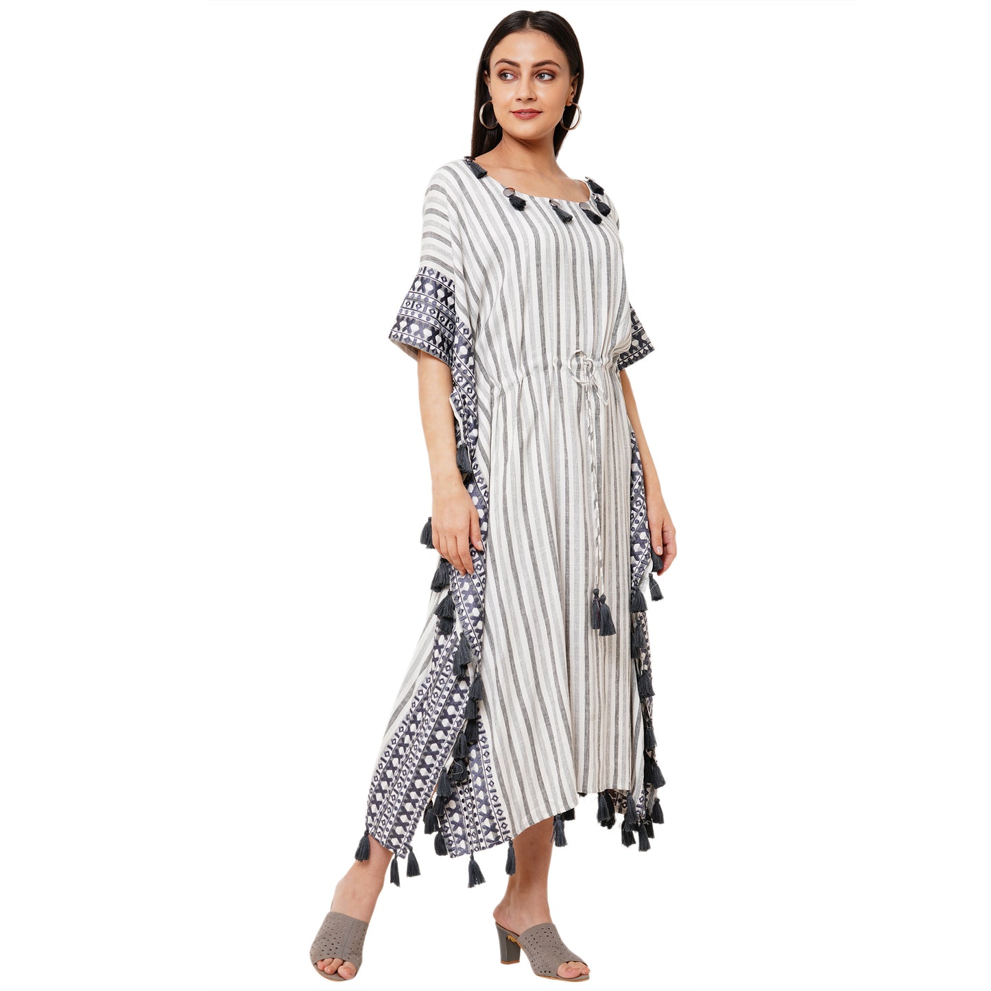 Striped Boho Caftan Beach Dress - Maxim Creation