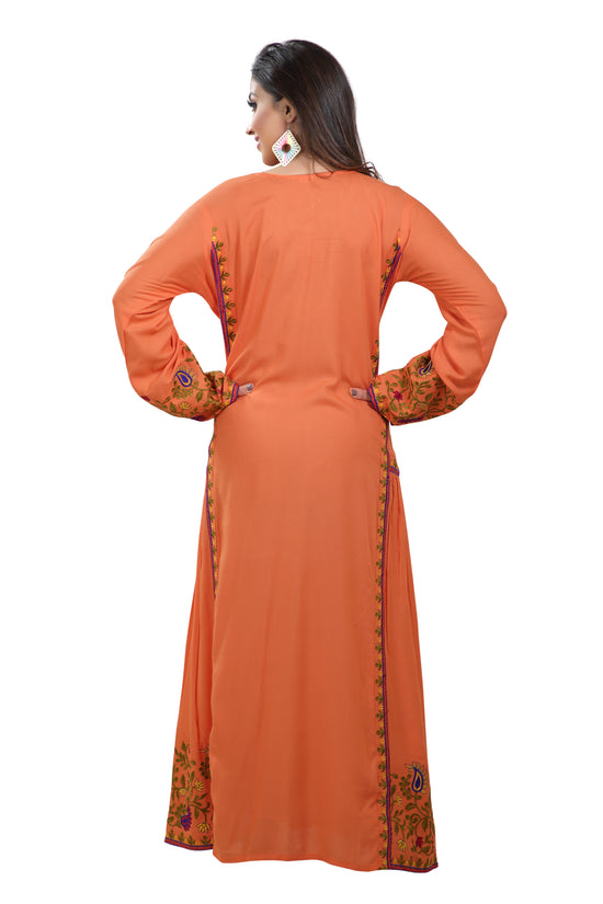 Kaftan Maxi With Multicolored Threadwork - Maxim Creation