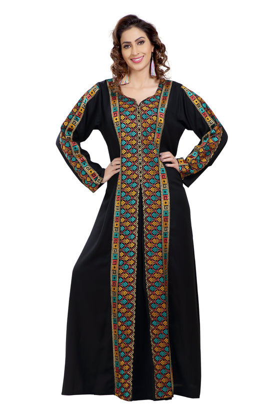 Multicolored Embroidered Farasha Luxe Gown - Maxim Creation