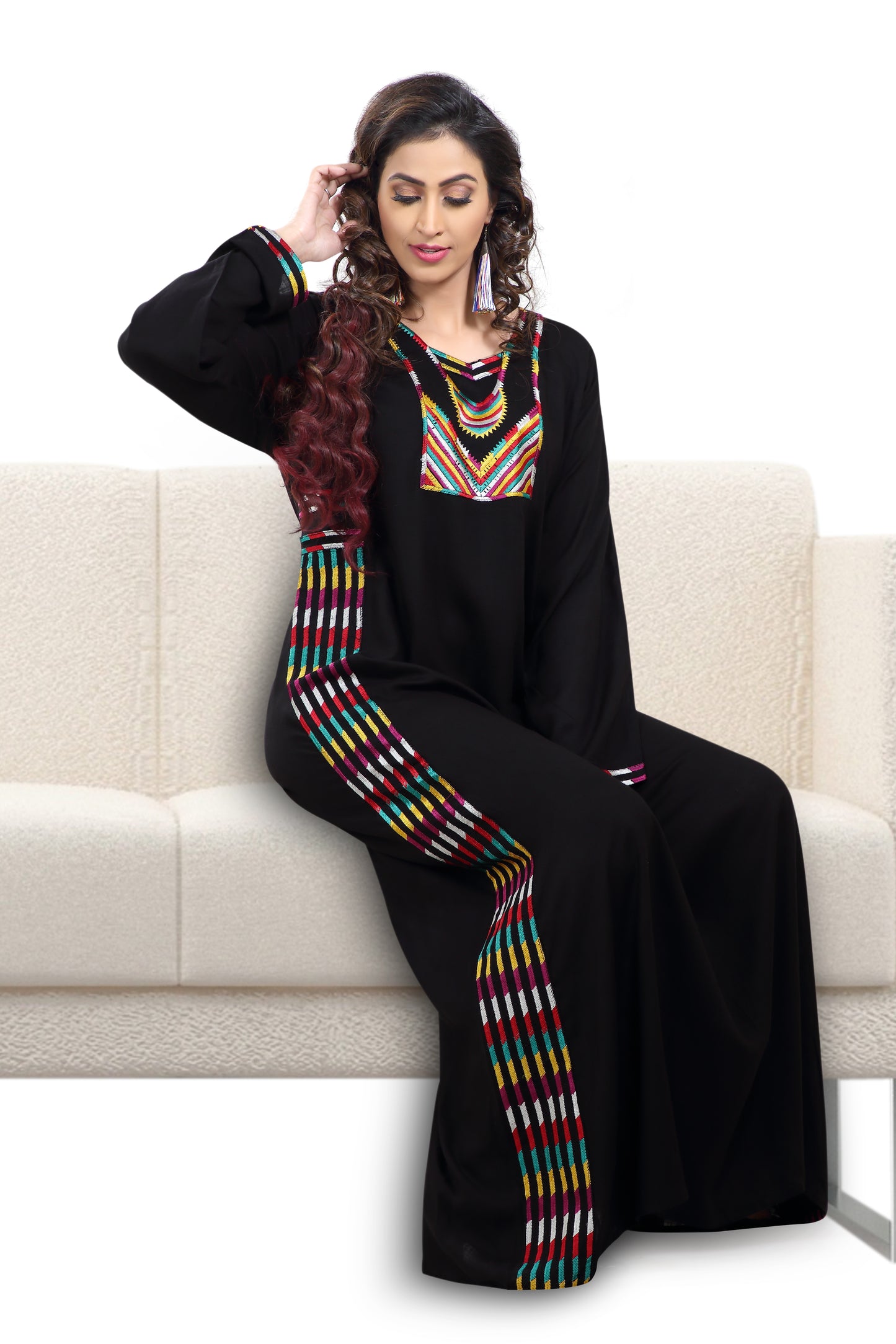 Soft Rayon Caftan With Unique Embroidery - Maxim Creation