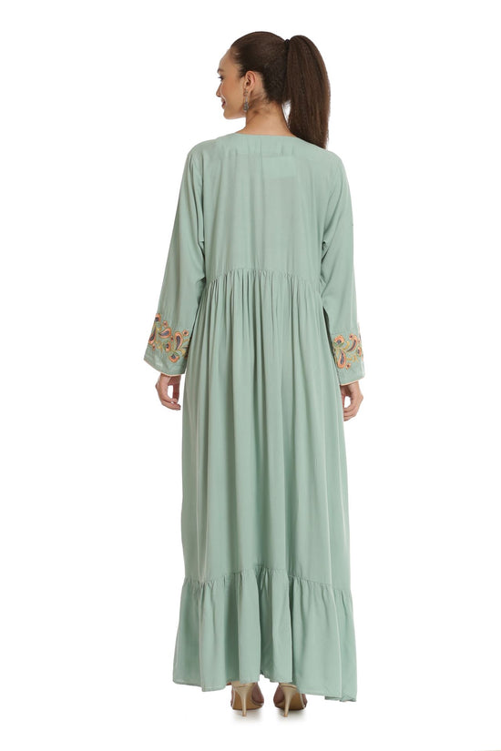 Designer Kaftan with Threadwork Embroidery Gown - Maxim Creation