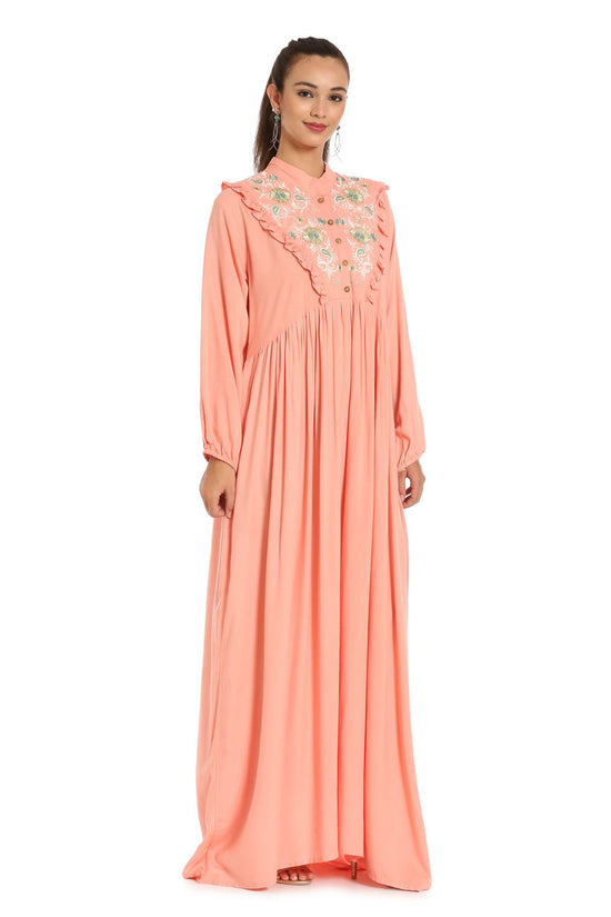 Kaftan Thread Embroidered Maxi Dress - Maxim Creation