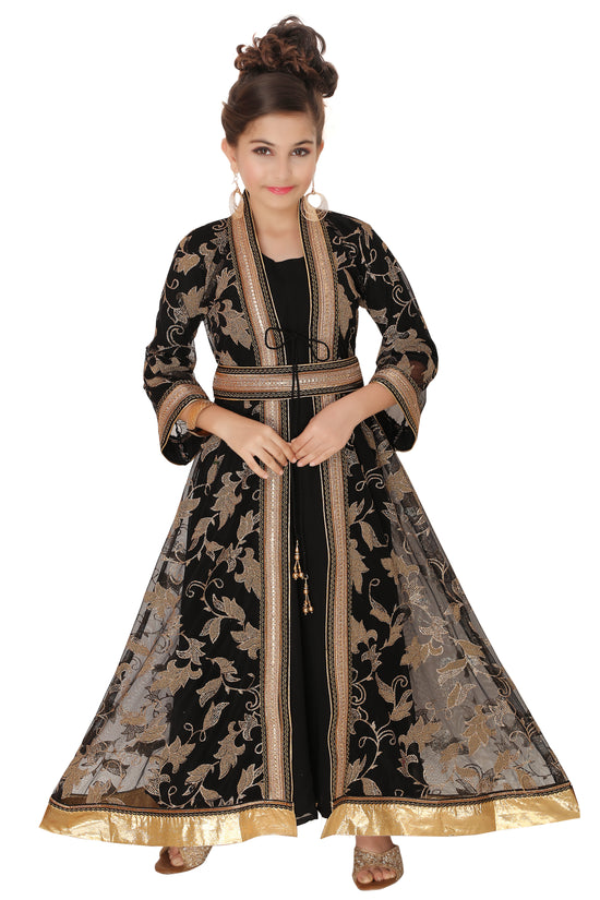 Arabian Thobe Partywear Kaftan Gown Mother + Daughter Combo Set - Maxim Creation