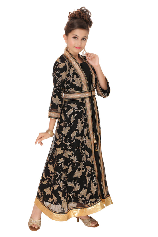 Arabian Thobe Partywear Kaftan Gown Mother + Daughter Combo Set - Maxim Creation