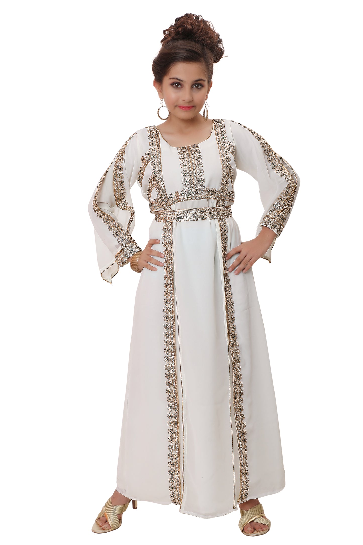 Fancy Childwear Designer Long Maxi Dress For Kids - Maxim Creation