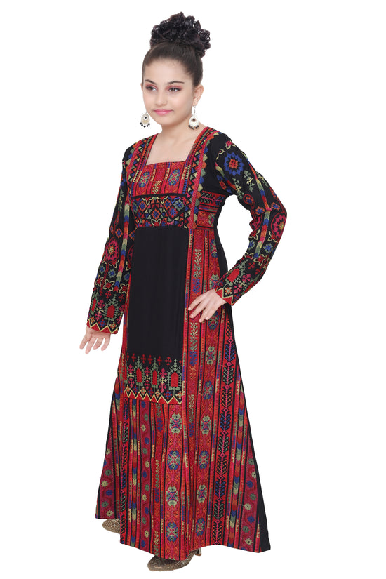 Casual Multicolor Maxi Dress For Kids - Maxim Creation