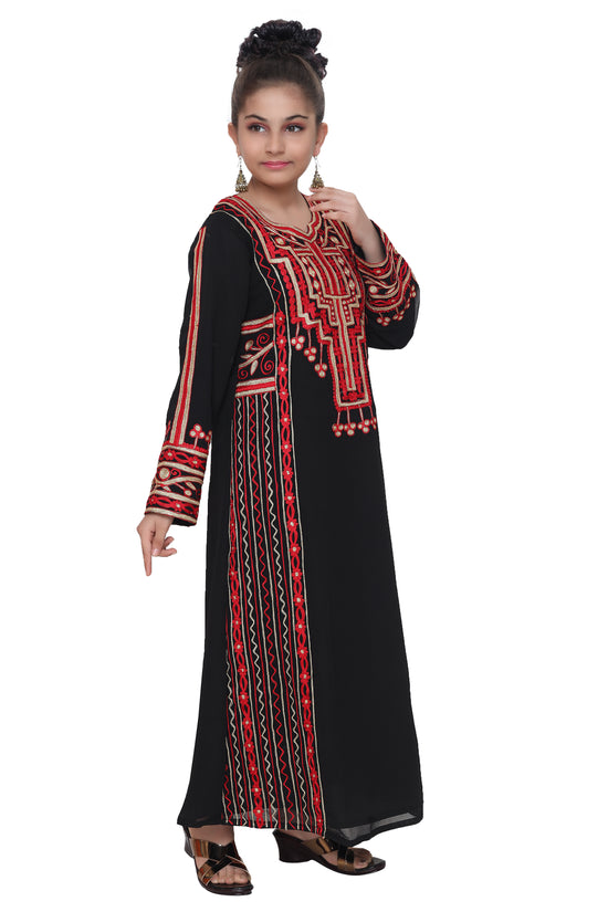 Aari Machine Embroidered Maxi For Kids - Maxim Creation