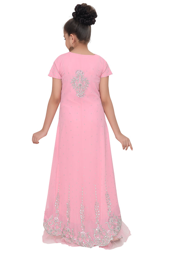 Designer Jalabiya Crystal Embroidered Dress For Kids - Maxim Creation