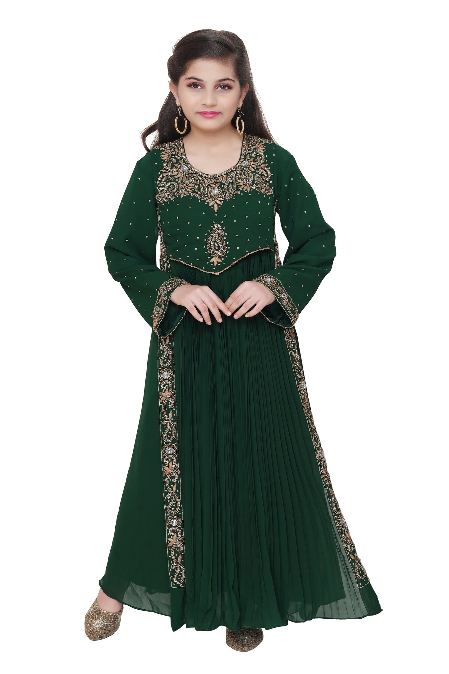 Floral Embroidered Caftan For Kids - Maxim Creation