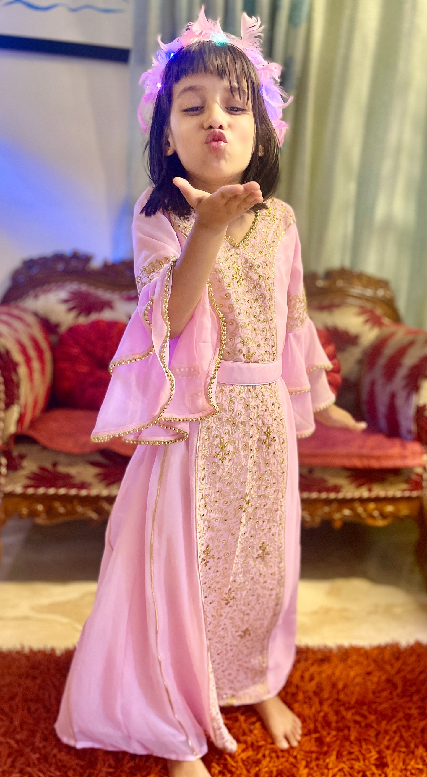 Hand Embroidered Designer Eid Kaftan For Childern's