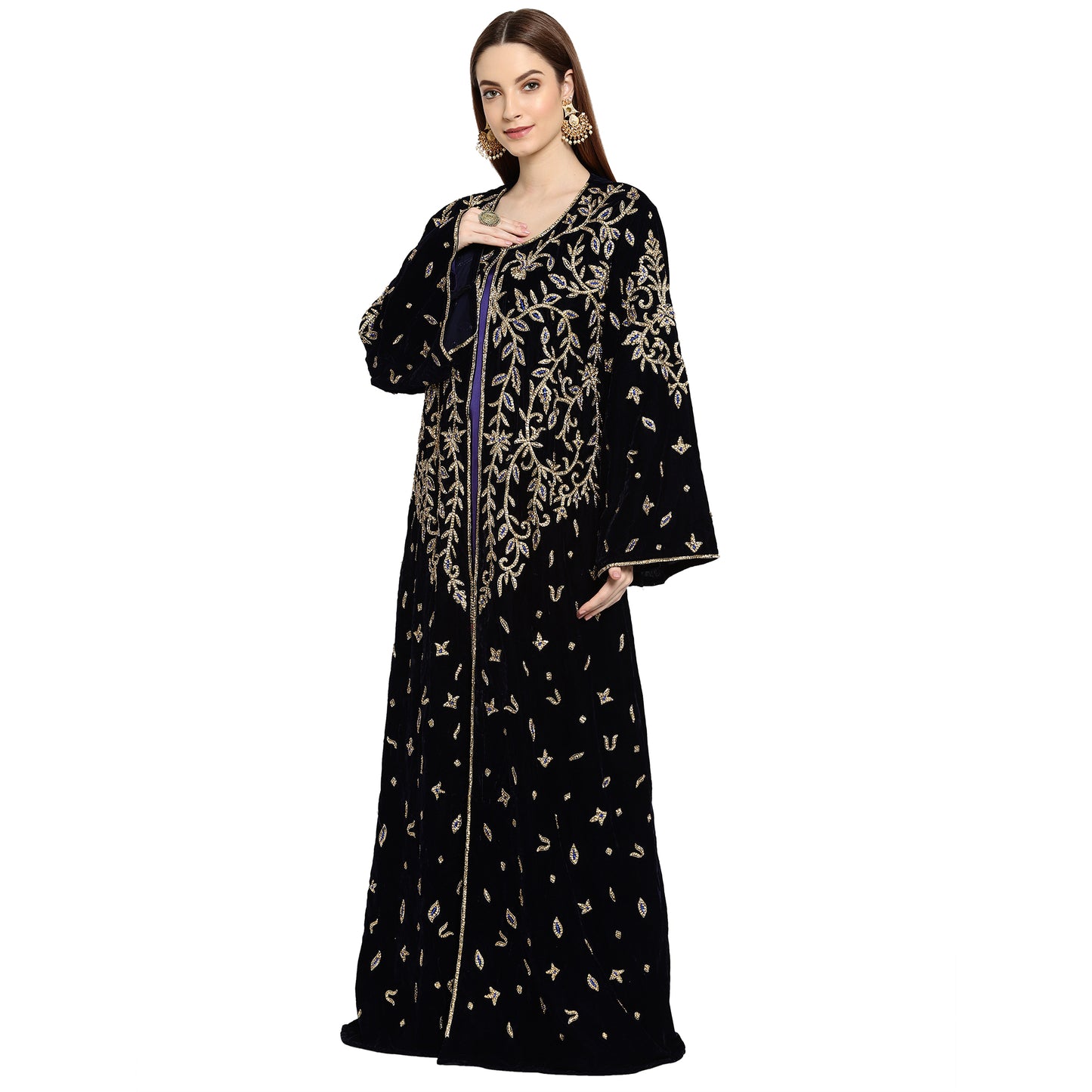 Designer Velvet Kaftan Wedding Dress - Maxim Creation