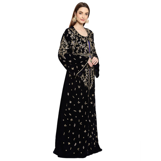 Designer Velvet Kaftan Wedding Dress - Maxim Creation