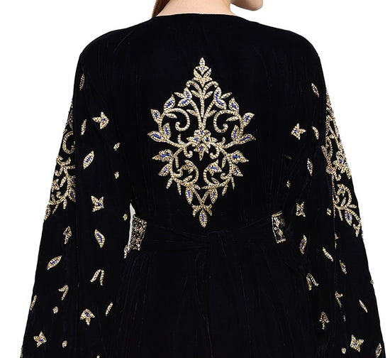 Designer Velvet Kaftan Wedding Dress - Maxim Creation