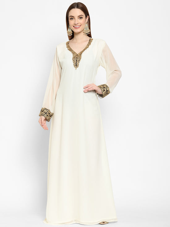 Henna Party Wear Embroidered Gown - Maxim Creation